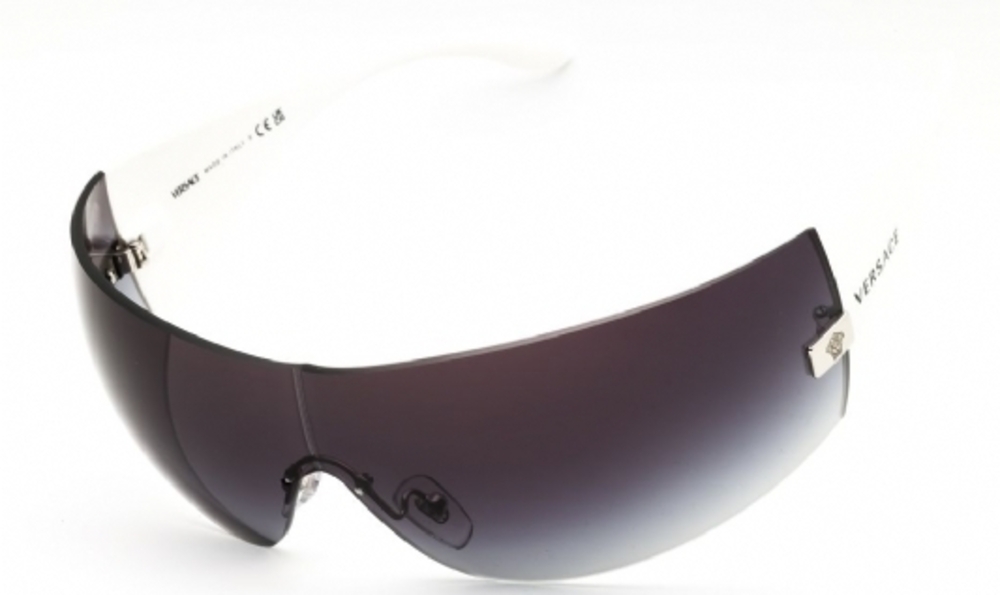NWT Versace VE2054-10008G White Shield 41mm Sunglasses